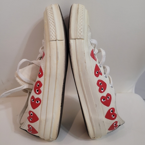 CDG Converse Multi Heart Low White Size 36.5 Chuck Taylor 70 CDG Play 162975C - Picture 11 of 15
